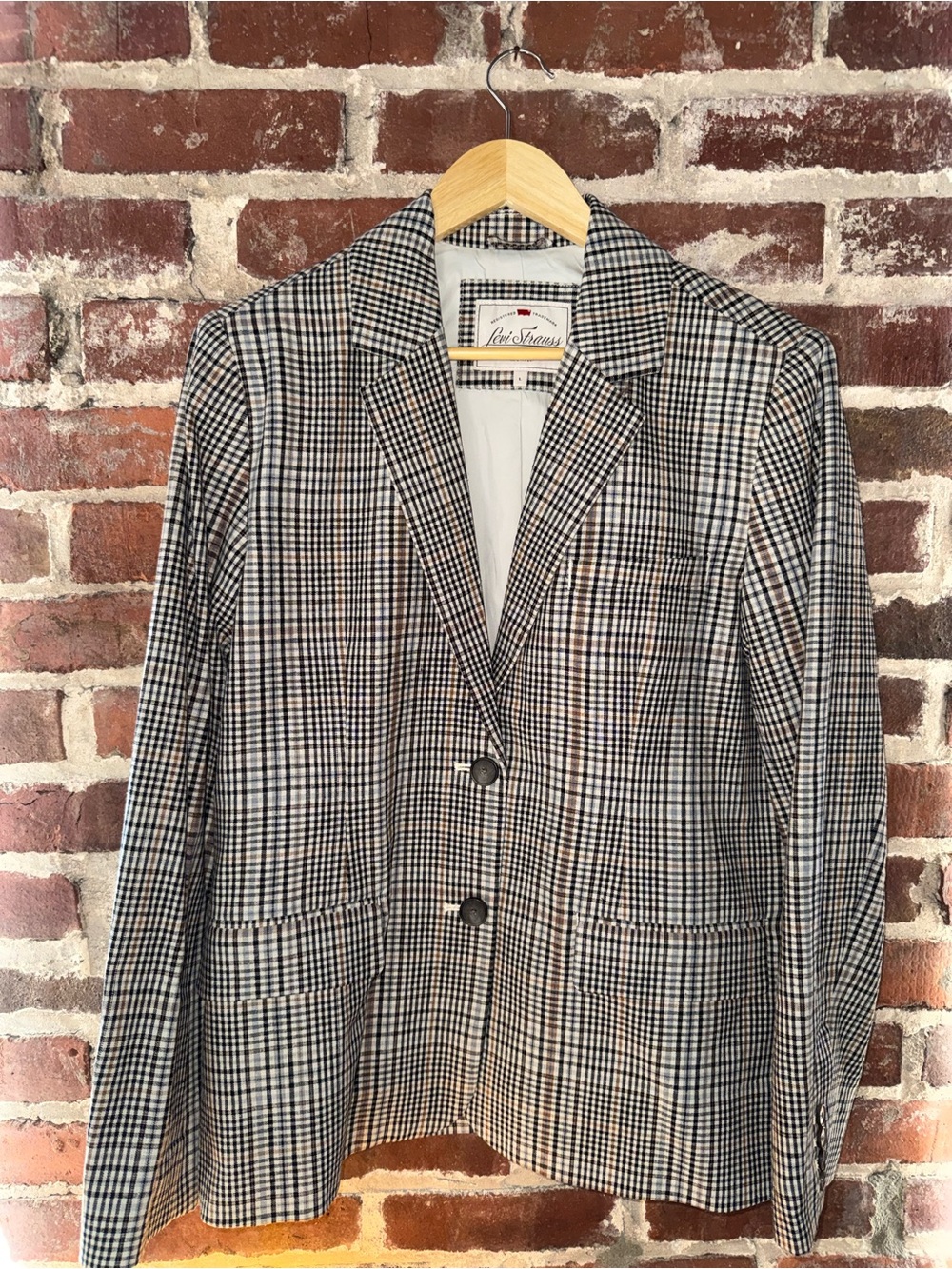 Levi’s Linen Cotton Plaid Blazer Size L
